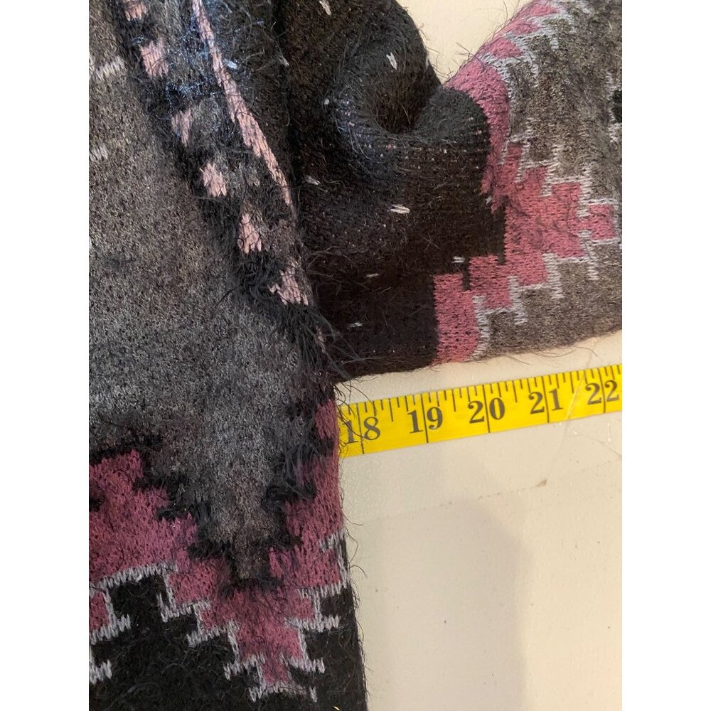 Vertigo Hooded Cardigan Sweater Floral & Geometric Pattern Small - Picture 6 of 8